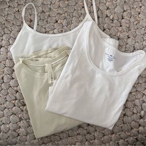 Brandy Melville & skims top bundle of three. White and cream tops OS